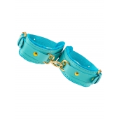 Голубые двуслойные кожаные оковы - Pecado - купить с доставкой в Ярославле