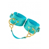 Голубые однослойные кожаные оковы - Pecado - купить с доставкой в Ярославле