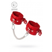Красные мягкие кожаные оковы с люверсами - Pecado - купить с доставкой в Ярославле