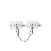 Белые мягкие кожаные оковы с люверсами - Pecado - купить с доставкой в Ярославле