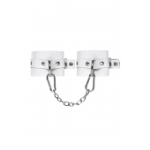 Белые мягкие кожаные наручники с люверсами - Pecado - купить с доставкой в Ярославле