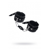 Черные двухслойные наручники с белой строчкой - Pecado - купить с доставкой в Ярославле