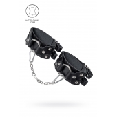 Черные кожаные оковы с двумя ремешками - Pecado - купить с доставкой в Ярославле