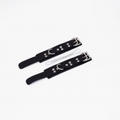 Черные кожаные наручники с регулируемыми ремешками - Crazy Handmade - купить с доставкой в Ярославле