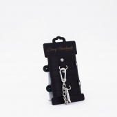 Черные кожаные наручники с хромированной фурнитурой - Crazy Handmade - купить с доставкой в Ярославле