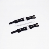 Черные кожаные наручники с кольцом - Crazy Handmade - купить с доставкой в Ярославле