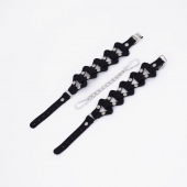 Черные кожаные наручники из звеньев - Crazy Handmade - купить с доставкой в Ярославле