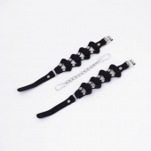 Черные кожаные оковы из звеньев - Crazy Handmade - купить с доставкой в Ярославле