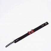 Черный ошейник с красным декором и строчкой - Crazy Handmade - купить с доставкой в Ярославле