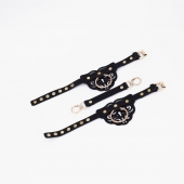 Черные оковы с золотистой фурнитурой - Crazy Handmade - купить с доставкой в Ярославле