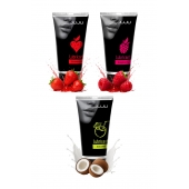 Набор из 3 съедобных лубрикантов JUJU (клубника, малина, кокос) - JuJu - купить с доставкой в Ярославле