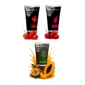 Набор из 3 съедобных лубрикантов JUJU (клубника, малина, тропические фрукты) - JuJu - купить с доставкой в Ярославле