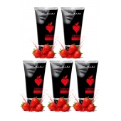 Набор из 5 съедобных лубрикантов JUJU со вкусом клубники - JuJu - купить с доставкой в Ярославле