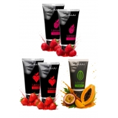 Набор из 5 съедобных лубрикантов JUJU (клубника х 2, малина х 2, тропические фрукты) - JuJu - купить с доставкой в Ярославле