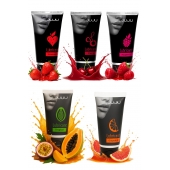 Набор из 5 съедобных лубрикантов JUJU (клубника, малина, тропические фрукты, вишня, грейпфрут) - JuJu - купить с доставкой в Ярославле