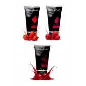 Набор из 3 съедобных лубрикантов JUJU (клубника, малина, вишня) - JuJu - купить с доставкой в Ярославле
