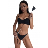 Стек с широким черным кожаным наконечником и металлической ручкой - 67 см. - Crazy Handmade - купить с доставкой в Ярославле