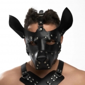 Черная кожаная маска «Собака» - Crazy Handmade - купить с доставкой в Ярославле