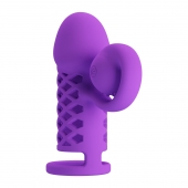 Фиолетовая вибронасадка с клиторальным отростком Harden - Baile - в Ярославле купить с доставкой