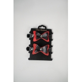 Черно-красные кожаные наручники с бантиками - Crazy Handmade - купить с доставкой в Ярославле