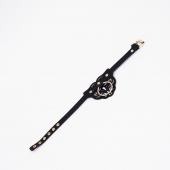 Черный чокер с клепками и золотистой фурнитурой - Crazy Handmade - купить с доставкой в Ярославле