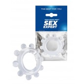 Прозрачное эрекционное кольцо со стимулирующими шариками - Sex Expert - в Ярославле купить с доставкой