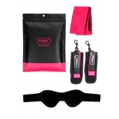 Черно-розовый эротический набор: маска, наручники и повязка - Erokay - купить с доставкой в Ярославле
