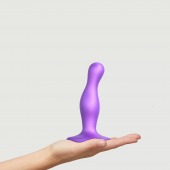 Фиолетовая насадка Strap-On-Me Dildo Plug Curvy size S - Strap-on-me - купить с доставкой в Ярославле