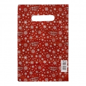 Красный подарочный новогодний пакет с вырубной ручкой (20х30 см) - Сима-Ленд - купить с доставкой в Ярославле