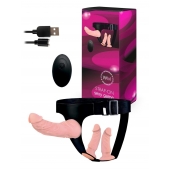 Женский страпон с 3 насадками и вибрацией - Erowoman-Eroman - купить с доставкой в Ярославле