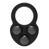 Черное эрекционное кольцо с утяжелителями - Dream Toys - в Ярославле купить с доставкой