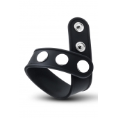 Черное эрекционное кольцо на кнопках - Blush Novelties - в Ярославле купить с доставкой