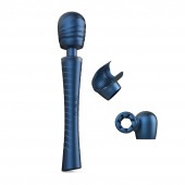 Синий вибромассажёр с насадками Man.wand Edgy - Manwan - в Ярославле купить с доставкой