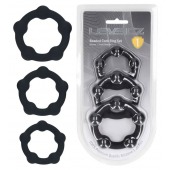 Набор из 3 эрекционных колец Beaded Silicone Cockring Set - Shots Media BV - в Ярославле купить с доставкой