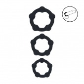 Набор из 3 эрекционных колец Beaded Silicone Cockring Set - Shots Media BV - в Ярославле купить с доставкой
