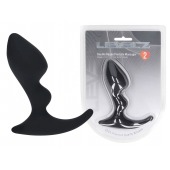 Черная анальная пробка для массажа простаты Double Ripple Silicone Prostate Massager - Shots Media BV - в Ярославле купить с доставкой