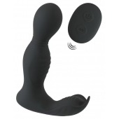 Черная анальная пробка с вибрацией, вращением и пультом ДУ RC Butt Plug with 2 Functions - Orion - в Ярославле купить с доставкой