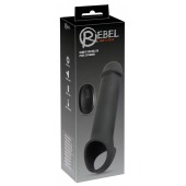 Черная вибронасадка для пениса с хомутом для мошонки и пультом ДУ Remote Controlled Penis Extension - Orion - в Ярославле купить с доставкой