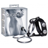 Подхват для мошонки с 3 съемными эрекционными кольцами Leder-Riemen - Orion - в Ярославле купить с доставкой