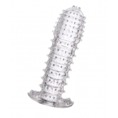 Гелевая прозрачная насадка c шипами - 12 см. - Toyfa Basic - в Ярославле купить с доставкой