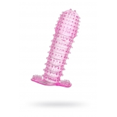 Гелевая розовая насадка с шипами - 12 см. - Toyfa Basic - в Ярославле купить с доставкой