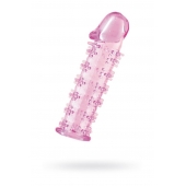 Гелевая розовая насадка на фаллос с шипами - 12 см. - Toyfa Basic - в Ярославле купить с доставкой