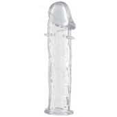 Гладкая прозрачная насадка с усиками под головкой - 12,5 см. - Toyfa Basic - в Ярославле купить с доставкой