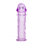 Гладкая фиолетовая насадка с усиками под головкой - 12,5 см. - Toyfa Basic - в Ярославле купить с доставкой