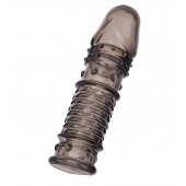 Дымчатая закрытая насадка ToyFa XLover с чешуйками и пупырышками - 13,5 см. - ToyFa - в Ярославле купить с доставкой