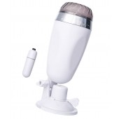 Мастурбатор-вагина в белой колбе с присоской и встраиваемой вибропулей - A-toys - в Ярославле купить с доставкой