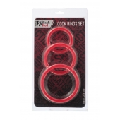 Набор из 3 красных эрекционных колец различного диаметра - ToyFa - в Ярославле купить с доставкой