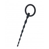 Чёрный уретральный плаг с кольцом - ToyFa - купить с доставкой в Ярославле