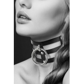 Чёрный тройной чокер с большим кольцом - Bijoux Pour Toi - купить с доставкой в Ярославле