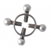 Серебристые зажимы для сосков на винтах - ToyFa - купить с доставкой в Ярославле